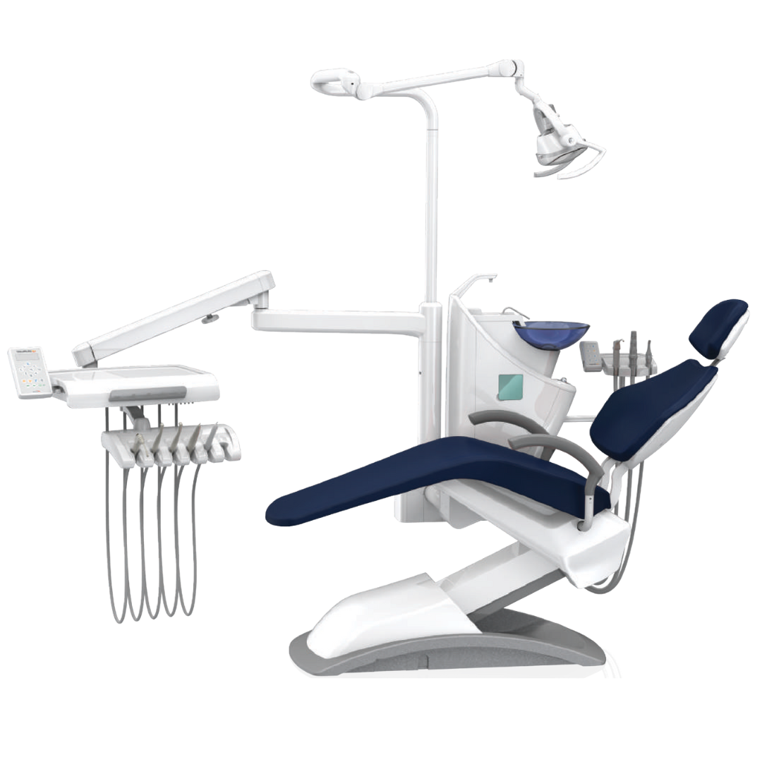 Hatch Comfort C1 dental chair and unit, navy upholstery