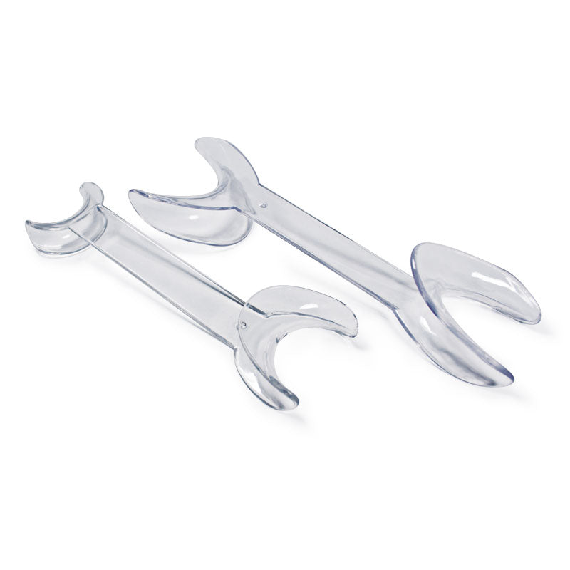 Autoclavable double hand held cheek retractors, adult and child