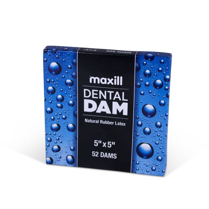 maxill Dental Dams - Latex, 5 in x 5 in REGULAR Medium - 52 per box