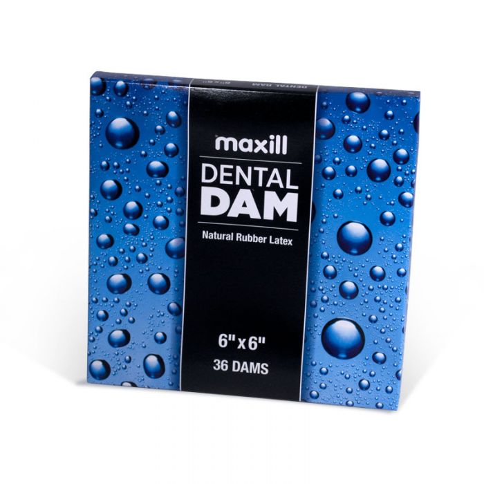 maxill Dental Dams - Latex, 6 in x 6 in REGULAR Medium - 36 per box
