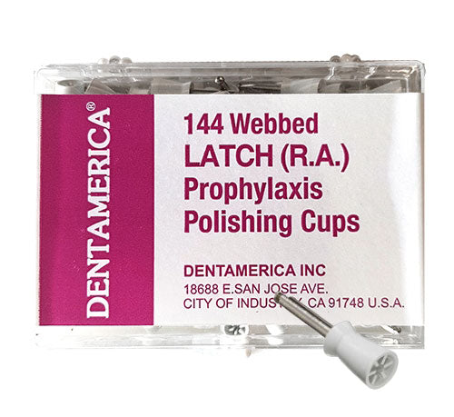 Dentamerica 144 webbed latch prophylaxis polishing cups