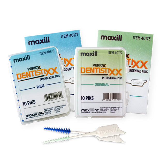 PerioX Dentistixx interdental piks, Original and Wide packs