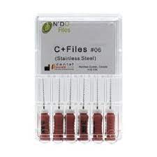 N'Do C+ Files stainless steel hand files, 6 per pack