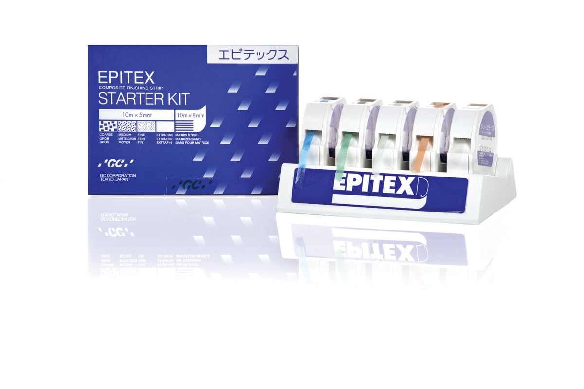 GC Epitex starter kit box and colour-coded strip dispensers