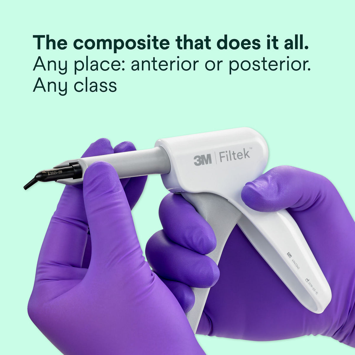 Filtek Supreme Ultra capsule in a dispensing gun