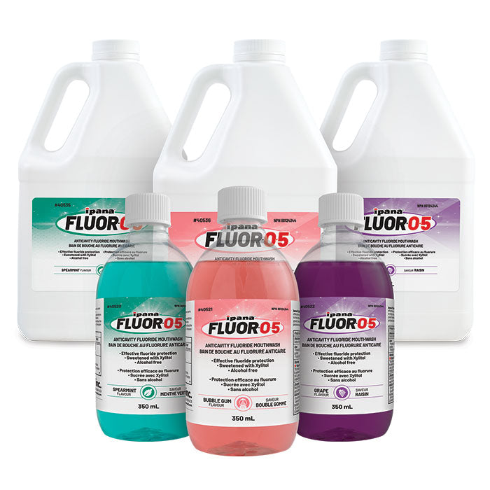 ipana FLUOR-O-5 anticavity fluoride mouthwash, three flavours