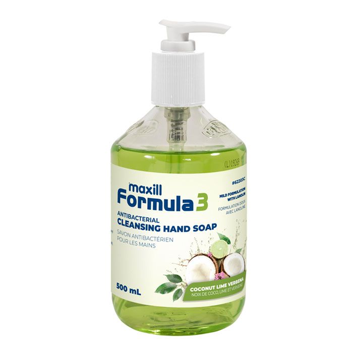 maxill Formula 3 Antibacterial Hand Soap, 500 mL Coconut Lime Verbena