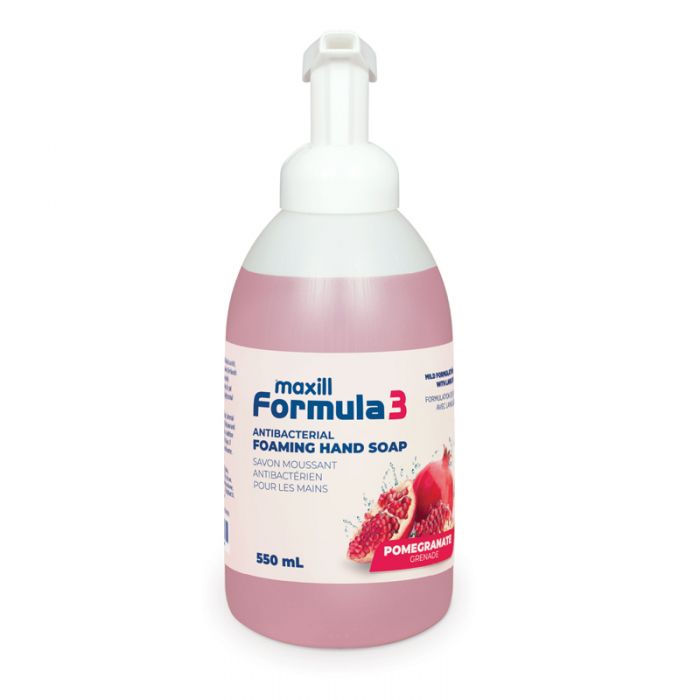 maxill Formula 3 Antibacterial Foaming Hand Soap, 550 mL Pomegranate Scented