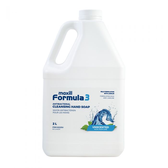 maxill Formula 3 Antibacterial Hand Soap, 2 L Unscented Colour Free