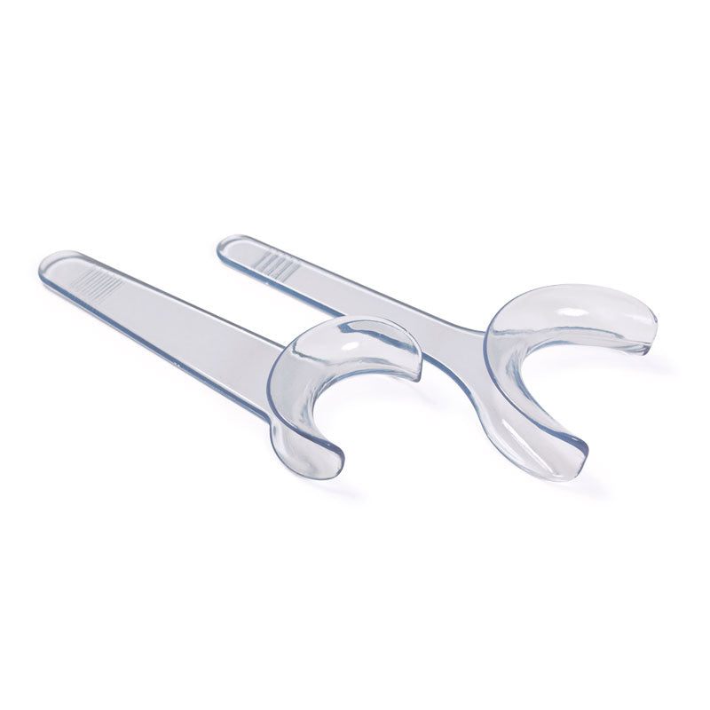 Autoclavable hand held cheek retractors, adult and child