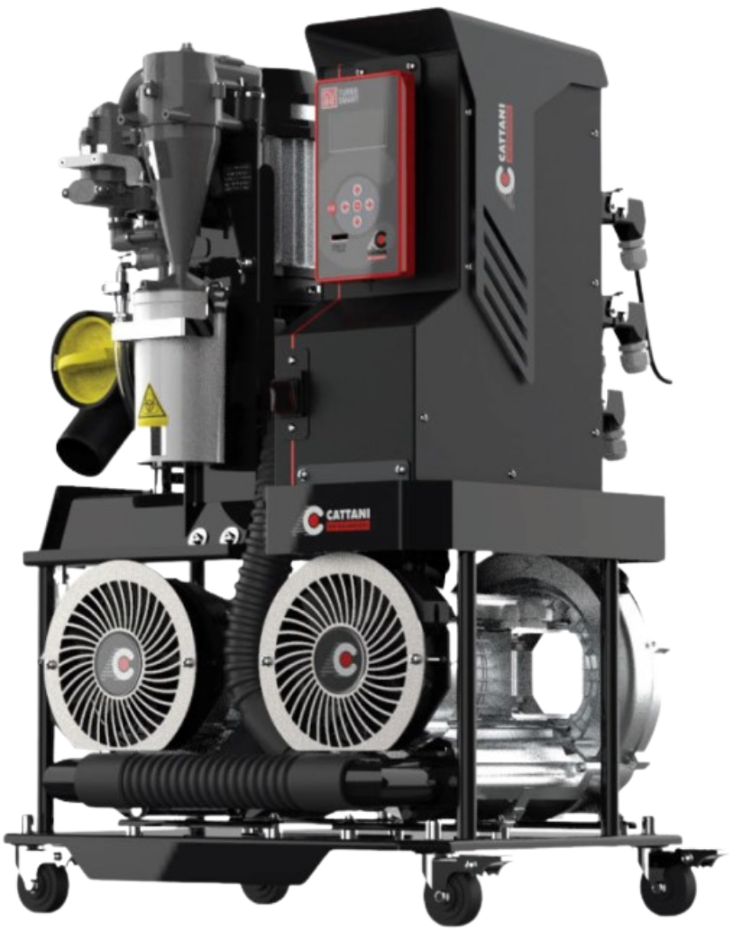 Cattani Turbo-Smart HP dry suction unit with ISO 18 hydrocyclone
