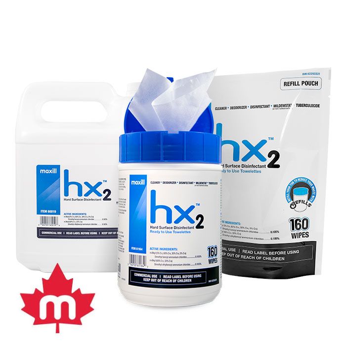 hx2 Hard Surface Disinfectant Wipes (6" x 7")