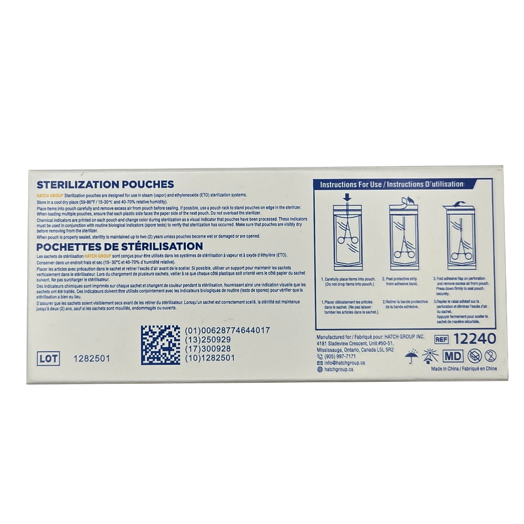 Hatch Sterilization Pouches 2.25" x 4", view 2