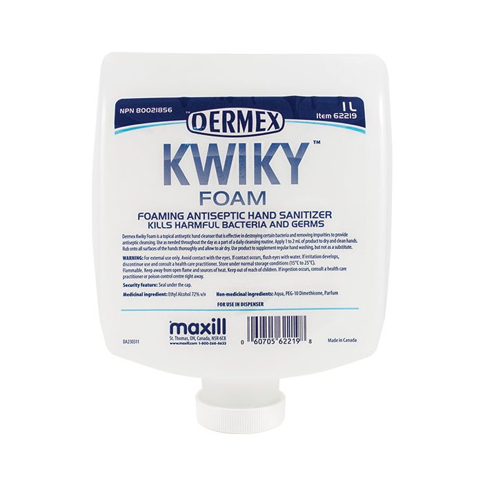 maxill KWIKY Foaming Antiseptic Hand Sanitizer, 1 L per insert