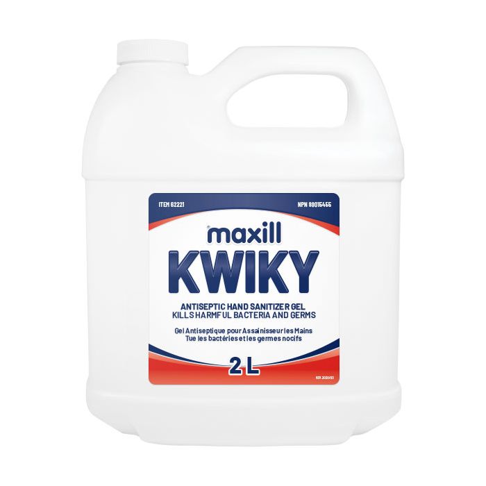 maxill KWIKY Antiseptic Hand Sanitizer Gel, 2 L per jug