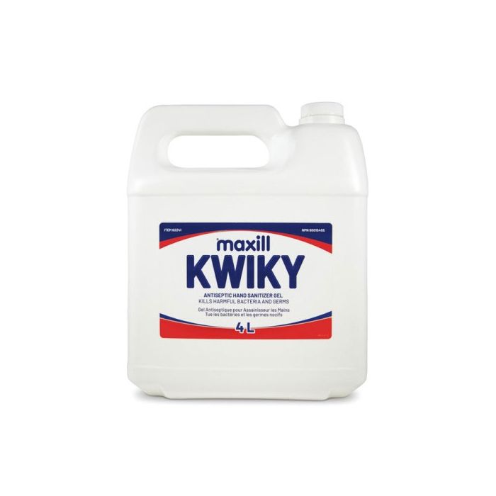 maxill KWIKY Antiseptic Hand Sanitizer Gel, 4 L per jug