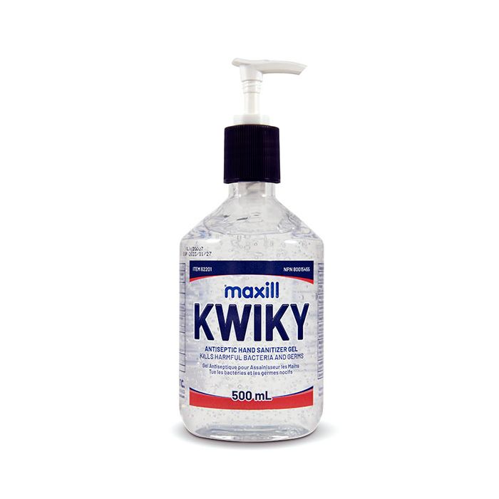 maxill KWIKY Antiseptic Hand Sanitizer Gel, 500 mL Pump