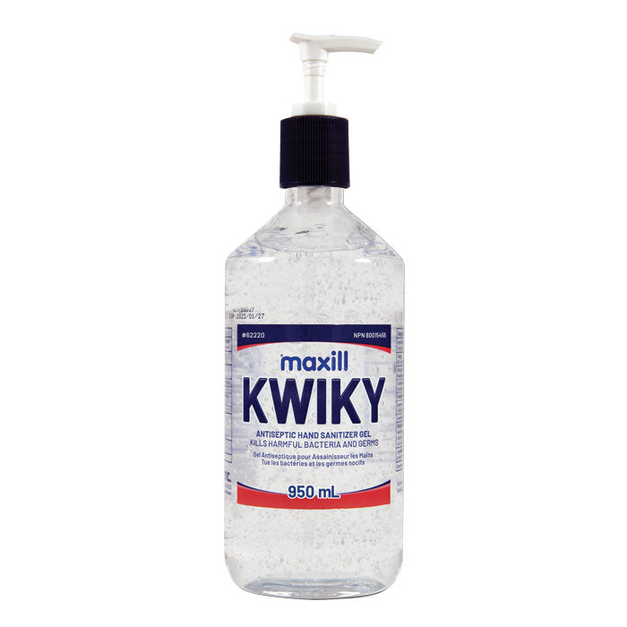maxill KWIKY Antiseptic Hand Sanitizer Gel, 950 mL Pump