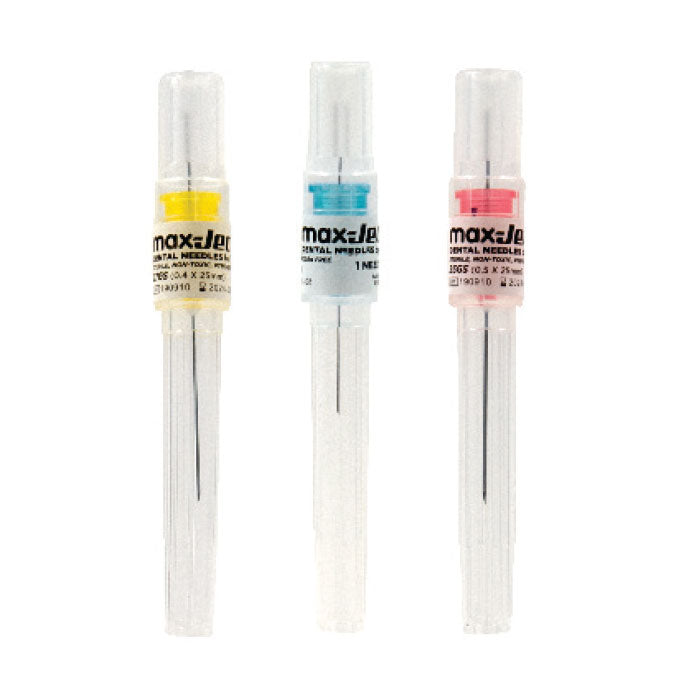 maxill max-ject Dental Needles with colour-coded hubs