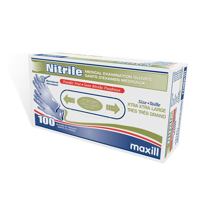 maxill Nitrile Gloves, 100 per box | 10 boxes per case - Extra Extra Large