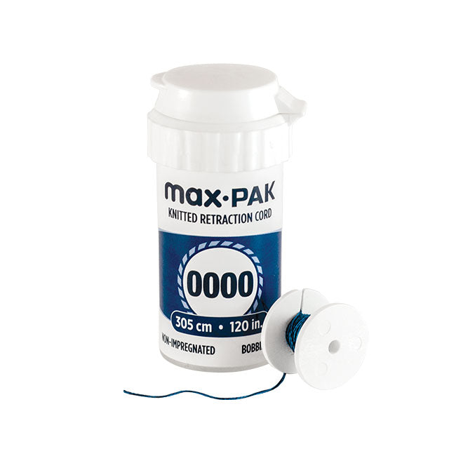 maxill max-pak Knitted Retraction Cord dispenser with bobbin, size 0000