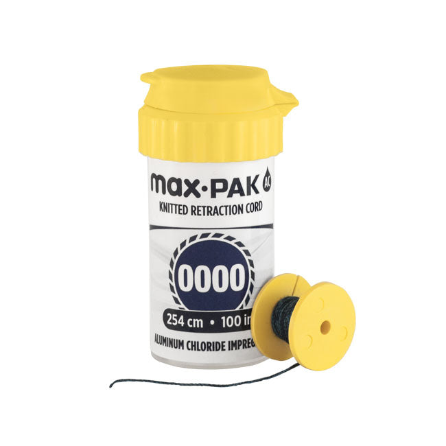 maxill max-pak AC retraction cord dispenser with the bobbin pulled out, size 0000