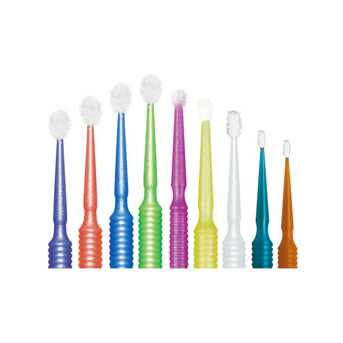 Microbrush applicator heads in assorted sizes and colours