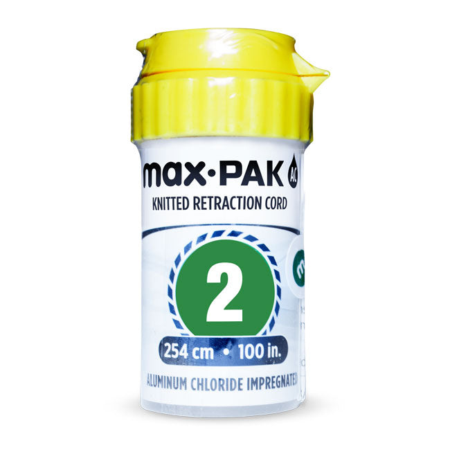 maxill max-pak AC knitted retraction cord, size 2, aluminum chloride impregnated
