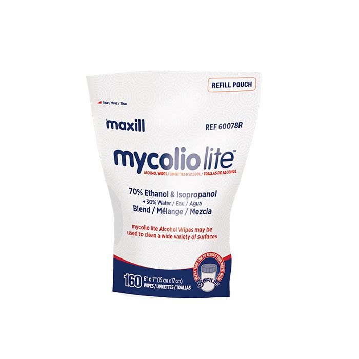 mycolio Lite Alcohol Wipes, Refill Roll - 160 wipes per refill roll