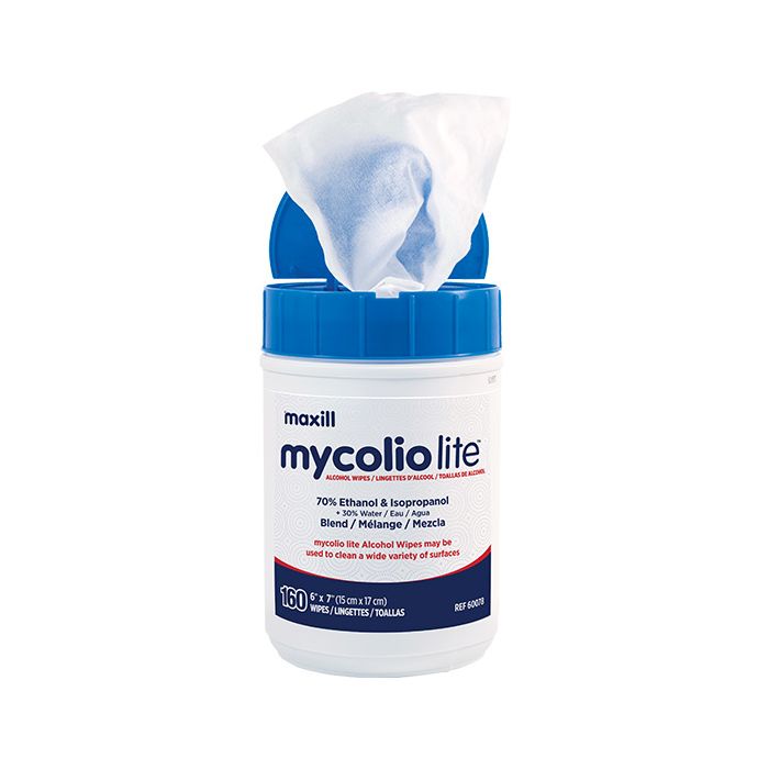 mycolio Lite Alcohol Wipes, Alcohol Wipes - 160 wipes per tub