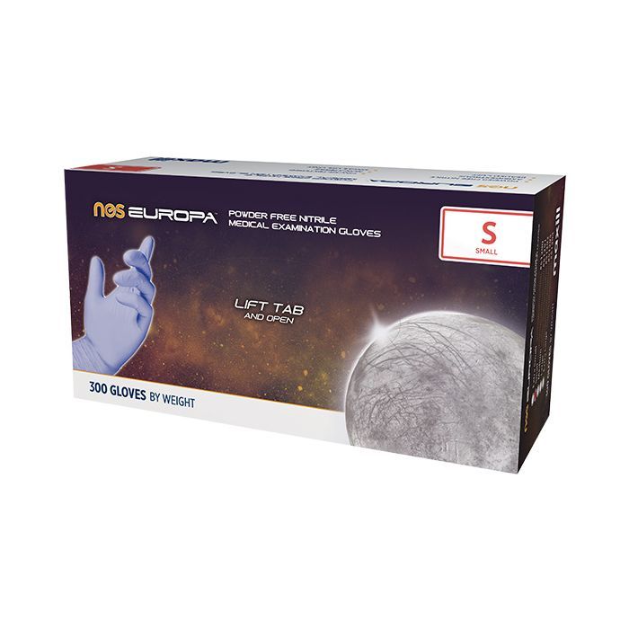 maxill nes EUROPA Powder Free Nitrile Medical Examination Gloves, Small (S) / 300
