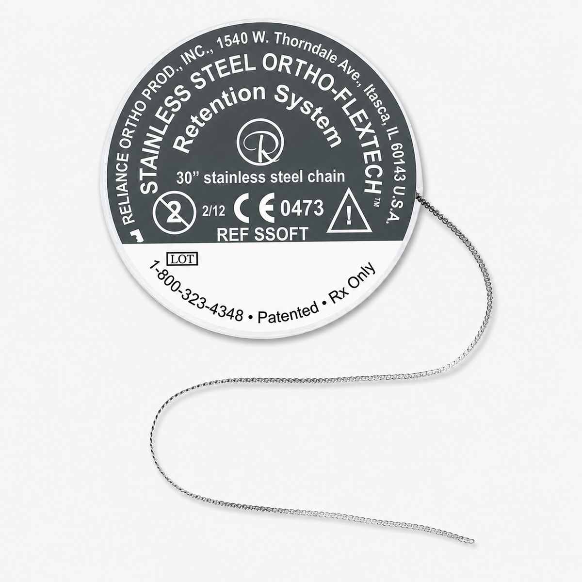 Reliance Ortho FlexTech stainless steel lingual retainer wire on a 30 inch spool, REF SSOFT