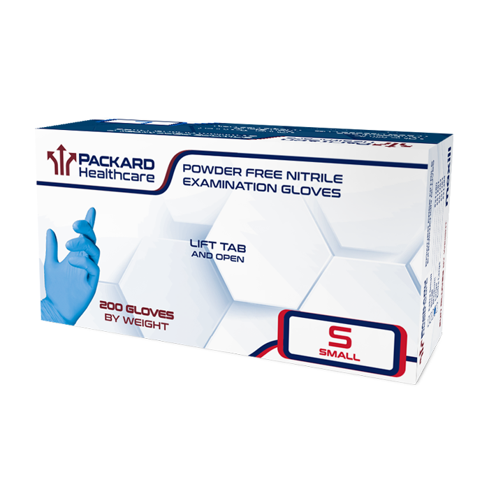 Packard Healthcare Nitrile Examination Gloves, Small - 200 gloves per box | 10 boxes per case