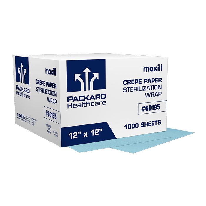 Packard Healthcare Sterilization Wrap, Crepe Paper - 1000 per box - 12in x 12in