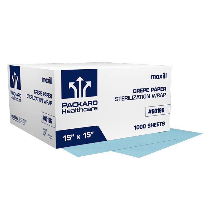 Packard Healthcare Sterilization Wrap, Crepe Paper - 1000 per box - 15in x 15in
