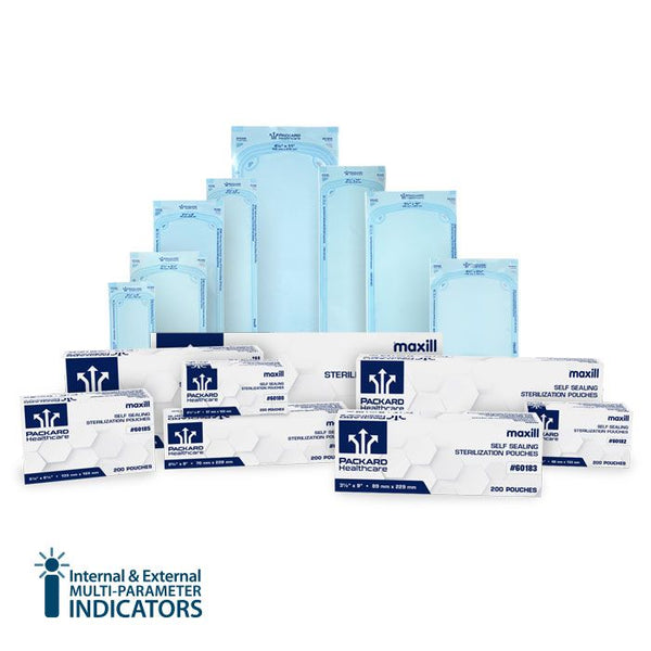 Packard Healthcare Self Sealing Sterilization Pouches - 200 pouches per box - Hatch Group Inc.
