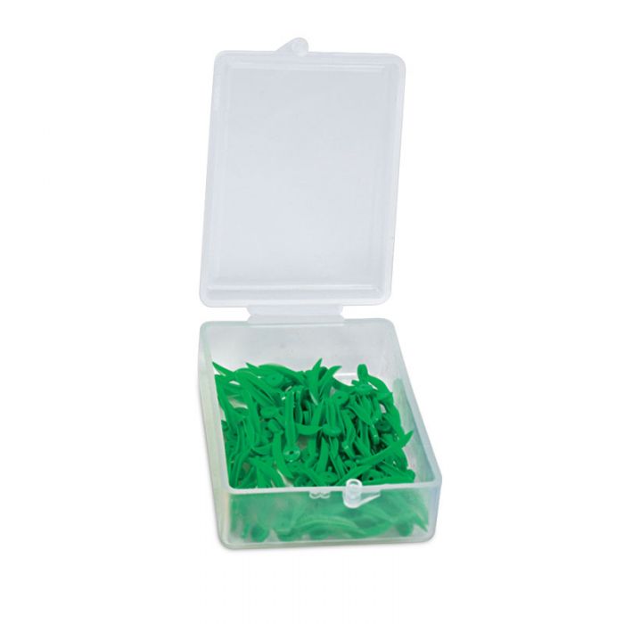 Plastic Wedges With Hole, Small (Green) | 100 per box