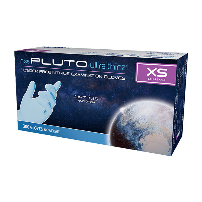 maxill nes PLUTO ultra thinz Powder Free Nitrile, 300 gloves per box - Extra Small