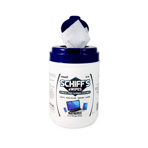 SCHIFF'S eWIPES Screen Cleaning Wipes, 160 wipes per tub
