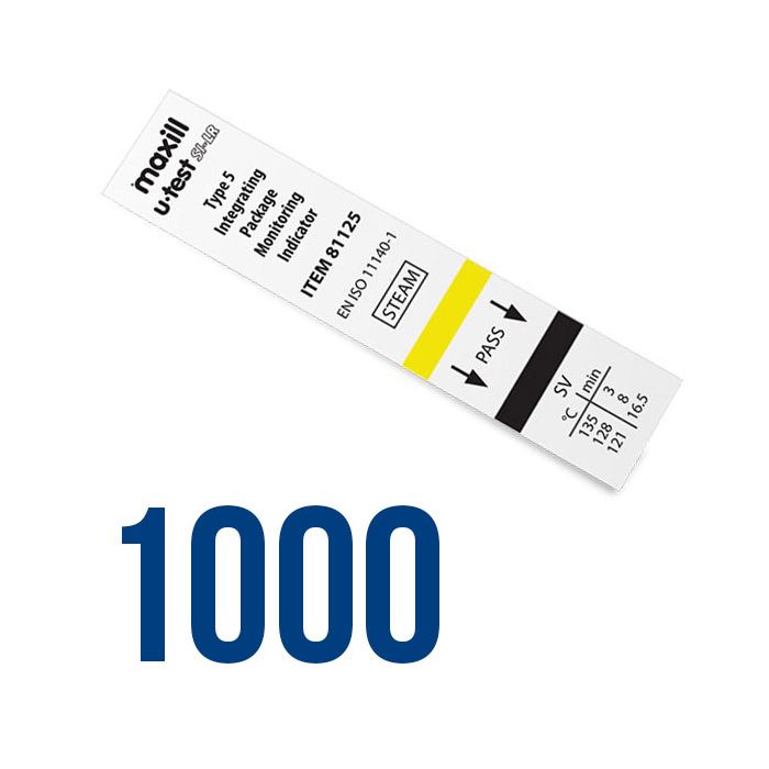 maxill u-test SI LR - Type 5 (Class V) Integrating Package Monitoring Indicators, 1000 integrators per bag