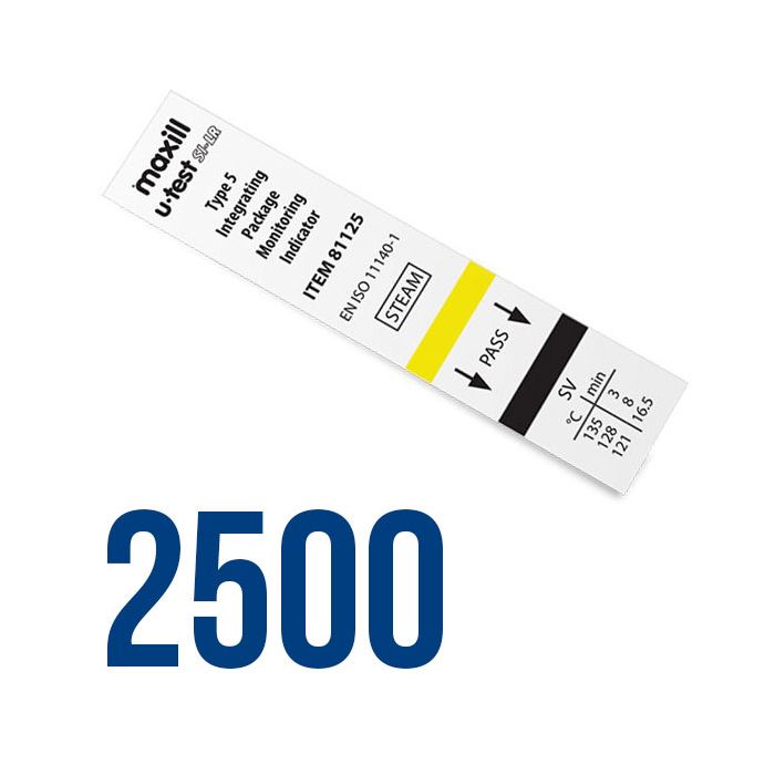 maxill u-test SI LR - Type 5 (Class V) Integrating Package Monitoring Indicators, 2500 integrators per bag