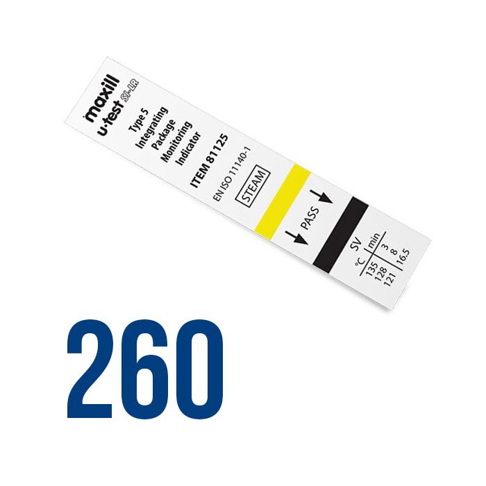 maxill u-test SI LR - Type 5 (Class V) Integrating Package Monitoring Indicators, 260 integrators per bag