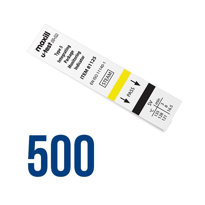 maxill u-test SI LR - Type 5 (Class V) Integrating Package Monitoring Indicators, 500 integrators per bag