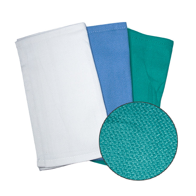 maxill steri-mat instrument towels in white, blue and green