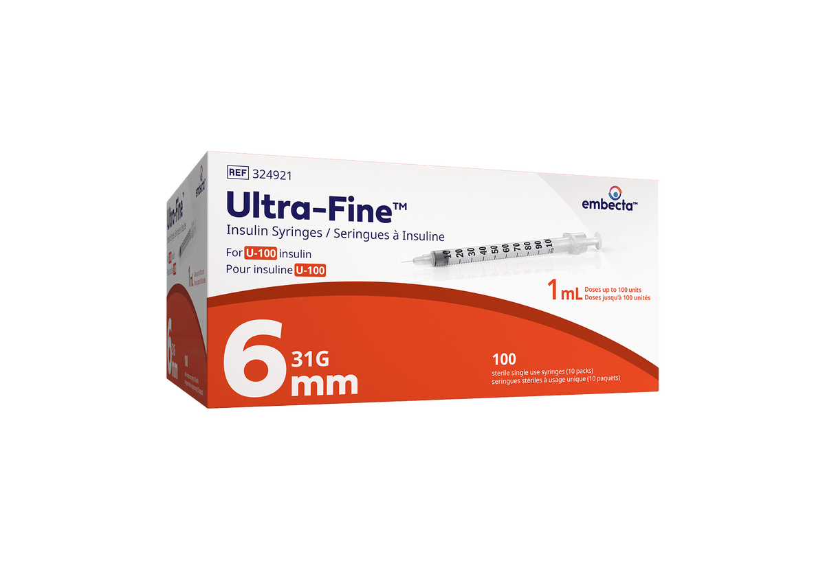 Ultra-Fine insulin syringes with fixed needle