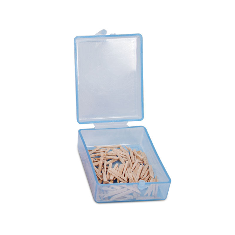 Wooden wedges, small, blue box