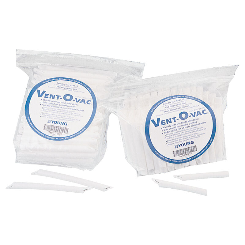 Young Vent-O-Vac high volume evacuation tips in bags of 100
